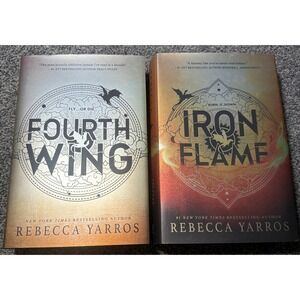 Fourth WIng & Iron Flame Set Rebecca Yaros Hardcover Dust Jacket